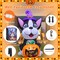 4.4FT Dog Hold Pumpkins Blow Up Yard Decorations(Black Dog & Orange Pumpkins)